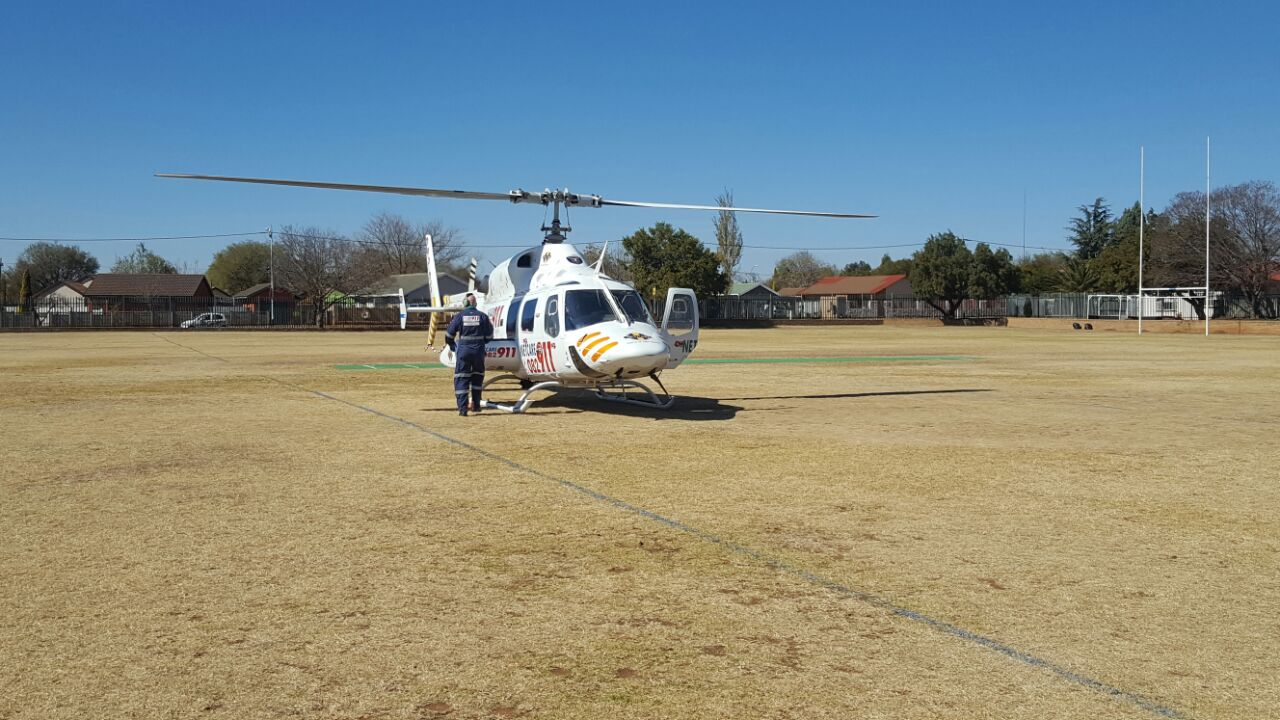 Helicopter that airlifted the seriously injured man
