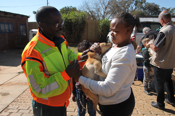 Many residents made use of the opportunity to have their pets vaccinated in Carletonville recently. This week it is the Fochville region's turn.