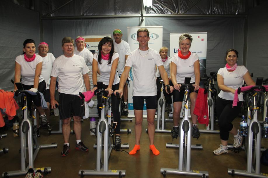 Coordinator Navarre Kruger (middle) with some of the other cyclists who will take part in the tour.
