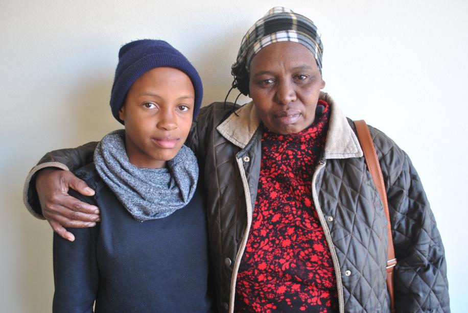 Victim: Buhle Van Wyk and concerned mother Emily Van Wyk