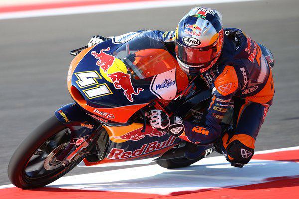 Biker Brad Binder at the San Marino MotoGP 2015.