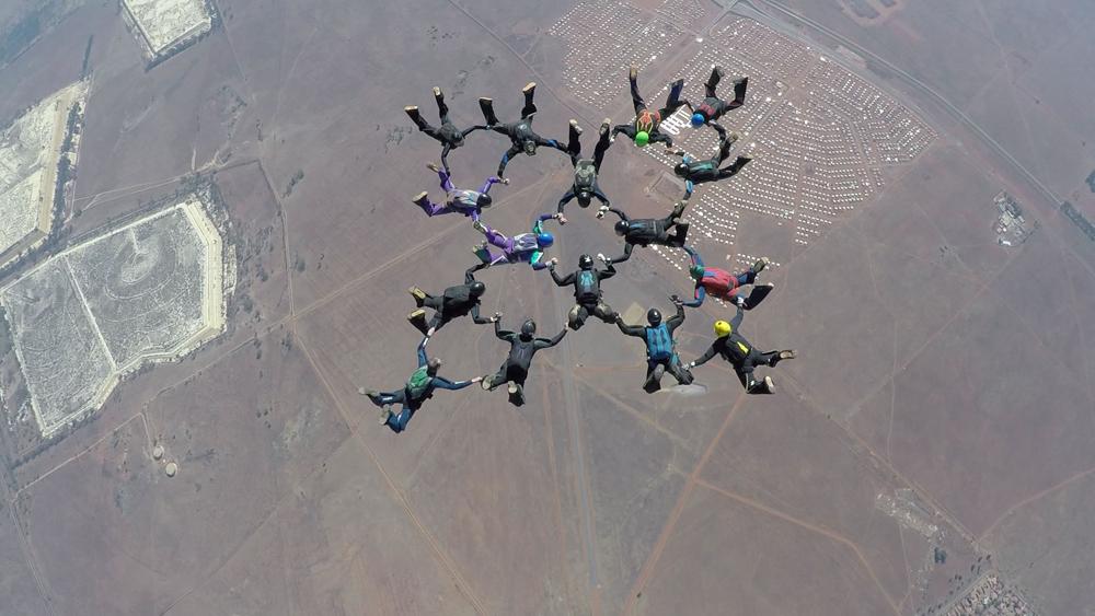 The 16-way formation that was built durting the course of the weekend.