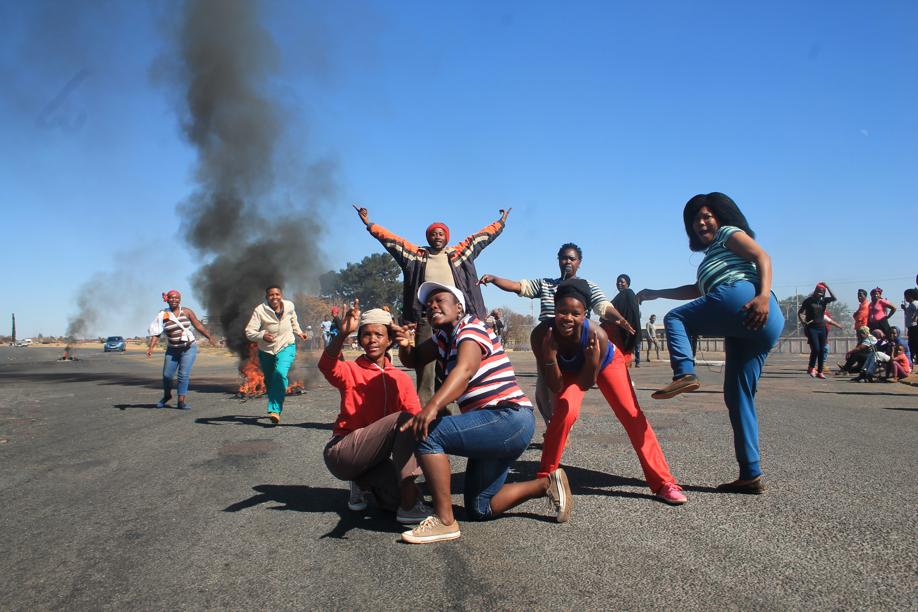 Some of the residents taking part in last week's protest.