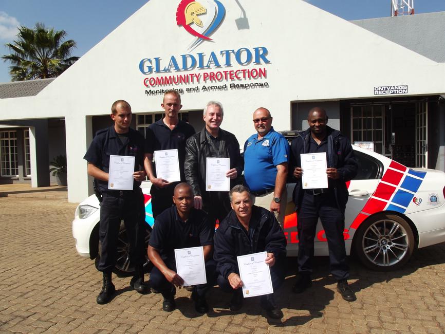 Voor: Matthewa Madonsela en Christoffel Schutter. Agter: Eugene Joubert, Marius Labuschagne, Eugene Potgieter, Gerrit Bradnick en Bhuti Selebogo