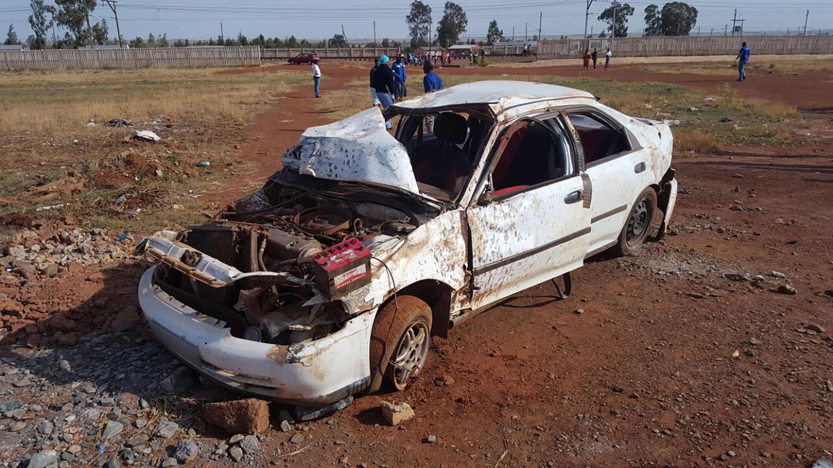 The car involved in the accident.