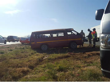 The taxi that rolled on the N12 near Lenasia.