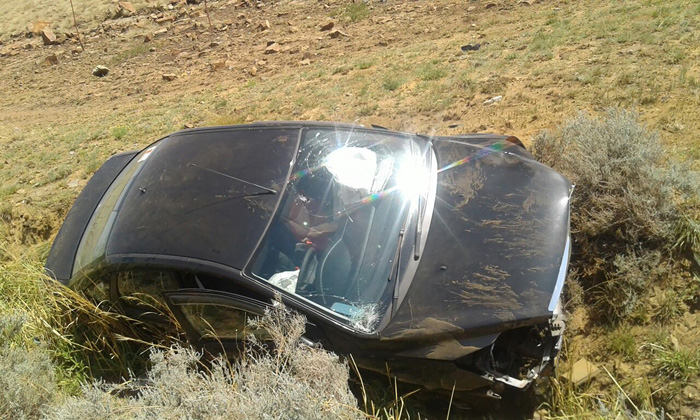 The car involved in the accident.