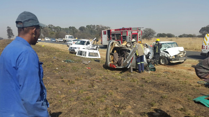 The scene of the accident where two people were killed this morning.