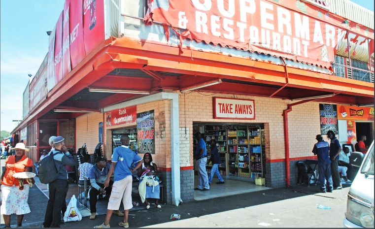 The Rank Supermarket at the Carletonville taxi rank.