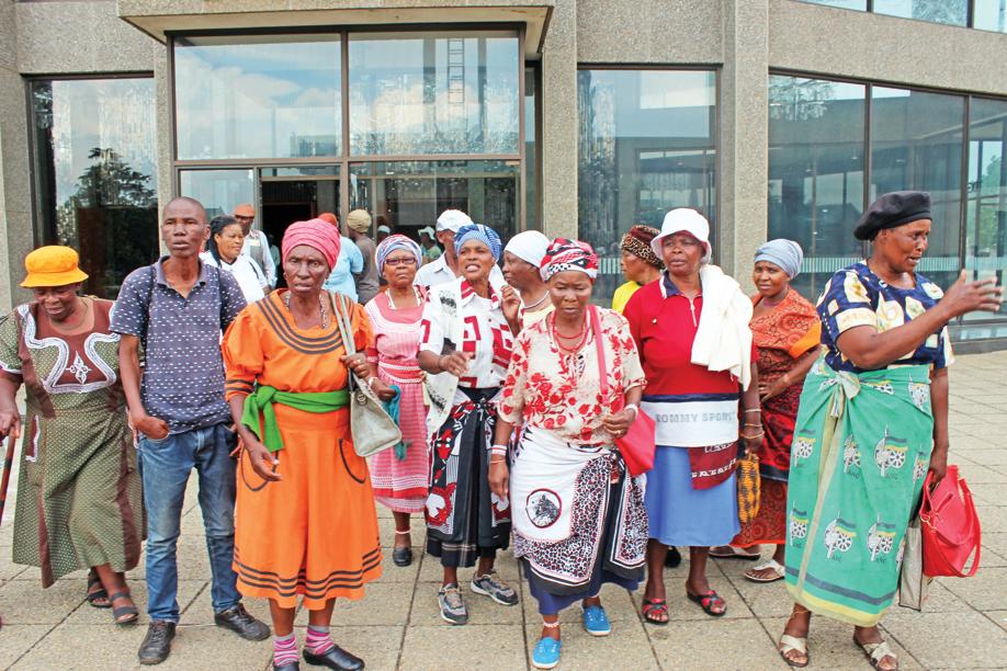 Some of the leaders outside the Vereeniging City Hall. They said a meeting with Sedibeng District Municipality MMC for Public Safety Zaza Raikane and MMC for Sports, Recreation, Arts and culture, Yusuff Mohammedwas fruitless. Photo: Lazarus Dithagiso