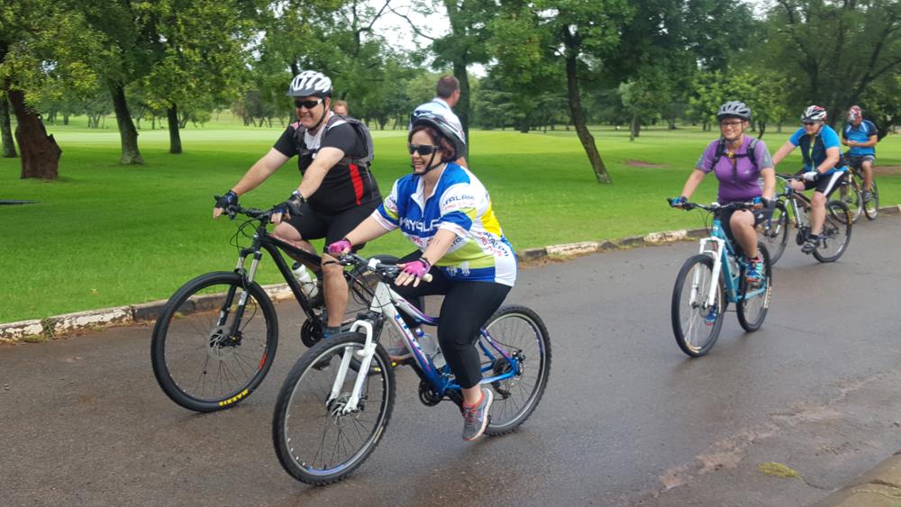 Some of the mountain bikers who took part in last Saturday's event.
