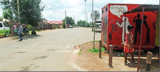 Sompane Road near the Batswaneng taxi rank where the woman died.