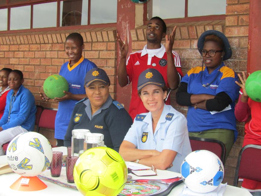 Soccer balls being displayed by the saps