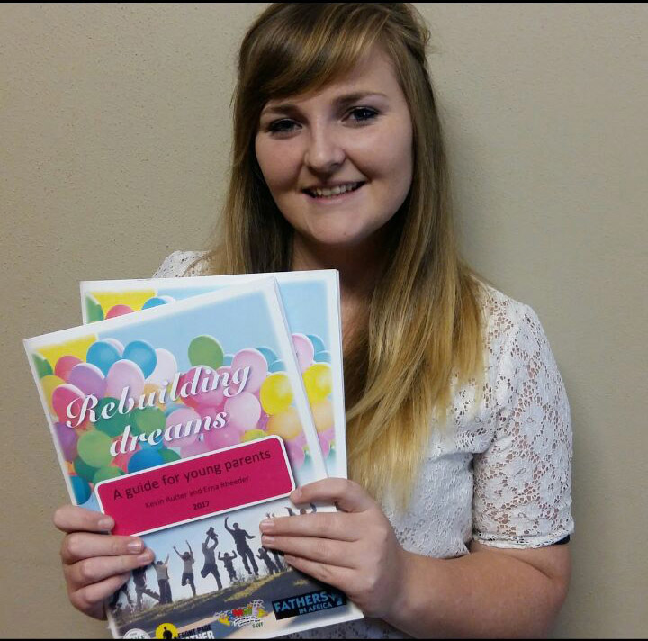 Ms Chanel van Staden of the SAVF with some of the new booklets that will be handed out to young mothers who register for the programme.
