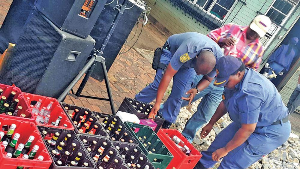 Police confiscated hundreds of bottles of alcohol at one illegal shebeen in the Vereeniging CBD. Photo: Supplied