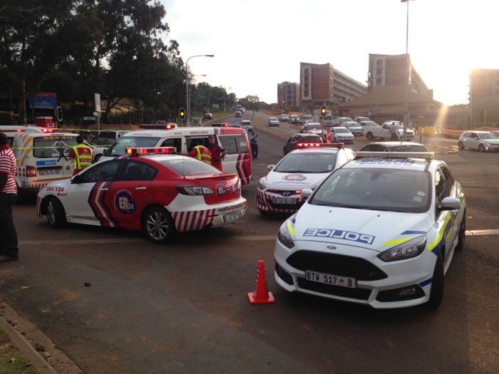 CENTURION CBD - Two left critical after car chase and shooting.