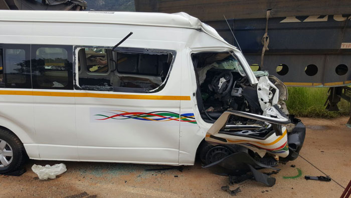 MONTROSE - Taxi rear-ends truck leaving six injured.