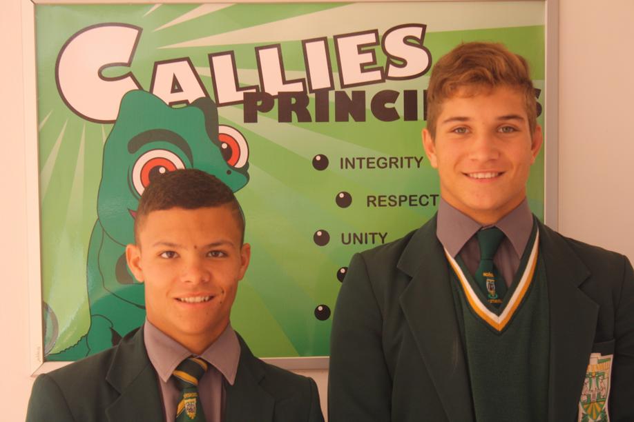 Callies se Presidentspan-spelers is Llewellyn Ellis en Sheldon Nel. Derick Marshall was afwesig met die neem van die foto