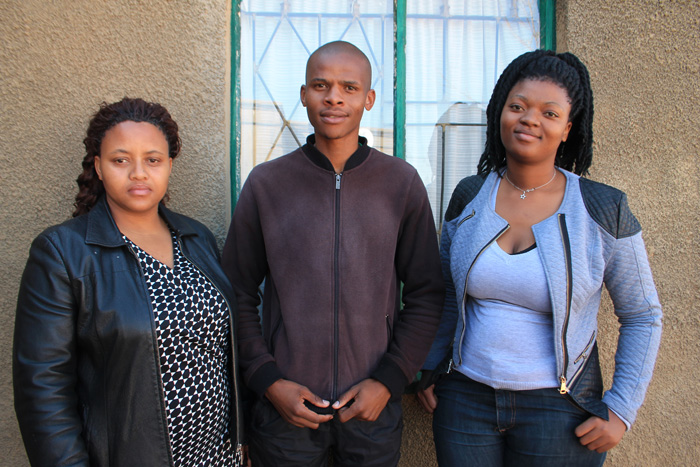 The organisers of the antidrug event, Ms Crescentia Foloti, Mr Lthando Mafunda and Ms Zandile Mathakane.