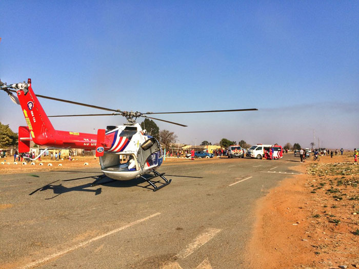 {RANDFONTEIN - Critically injured pedestrian airlifted to hospital.