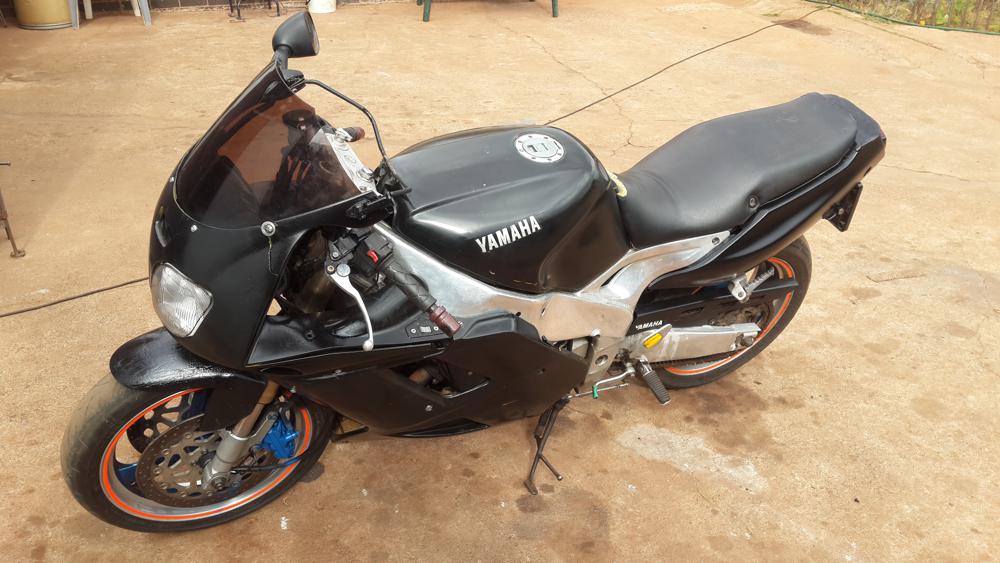 The black and chrome F2R 1100 Yahama that was stolen.