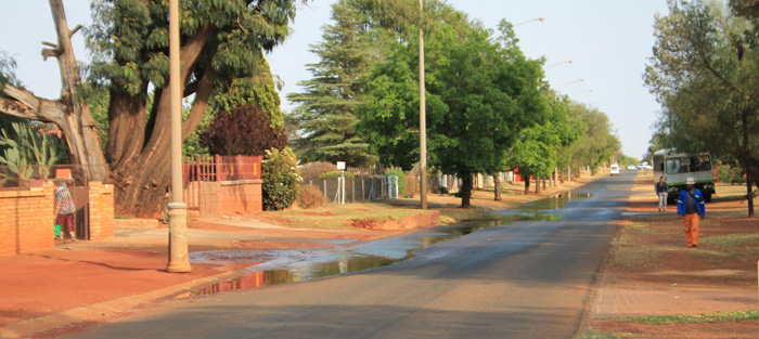 Fresh water flowed down Tugela Street on Tuesday.