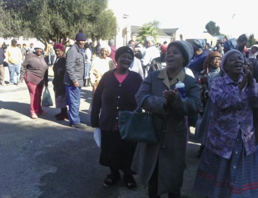 The aged came to protest about the debt collection policy. Photos: Naledi Rampa
