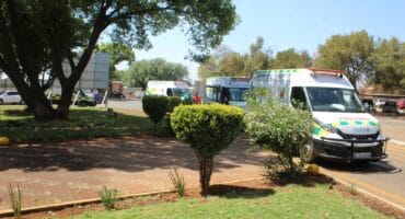 Ambulances in front of Carletonville Hospital. Archive photo: Adele Louw