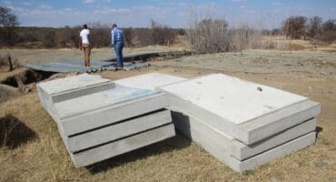 Concrete blocks at Wedela culvert