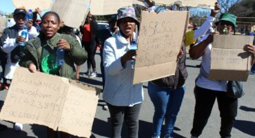 Residents protesting at Merafong SOCA