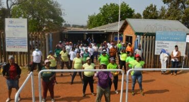 The aerobics session during the Khutsong East Clinic open day.
