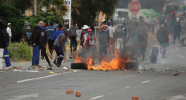 Some of the protesters also burned tyres next to the filling station next to the N12.