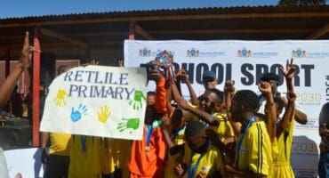 Retlile Primary School celebrating during the awards.