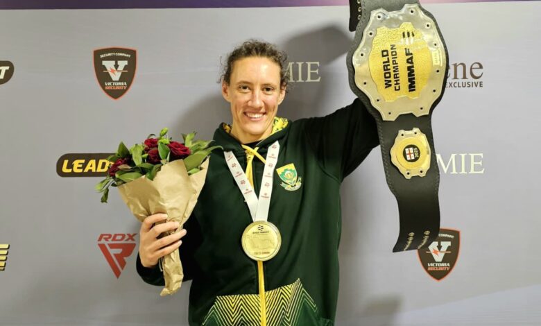 Charmaine Venter after winning the world championship in Tbilisi, Georgia on October 2.