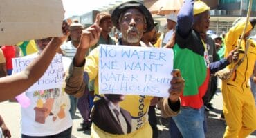 Many of the protesters during Friday's action to the municipality complained about water shortages.