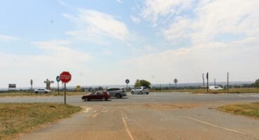 The driver was hijacked at the four-way crossing of the P111 road and Agnew Road in Carletonville.
