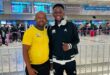 The well-known coach Hloni Kharejane with soccer star Shaun Els.