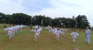 The club performing at the open day.