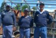 Constable Claas Sereo, Sergeant Dineo Dipadi and Sergeant Pappie Maake with the stolen cattle they found on the N14.
