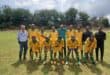 The Wedela Station Commander, Captain Wayne Pestana, with the SAPS soccer team.