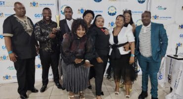 Some of the dignitaries with proud award-winning staff. Photo: Supplied