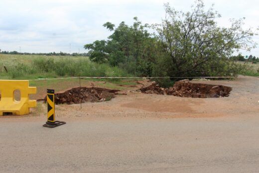 These two other sinkholes that form part of the same cluster as the sinkhole that forced the road to be closed are also very close to the R500's road surface.