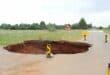 The big sinkhole that collapsed into the R500 .