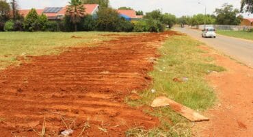The municipality closed this trench that cable thieves dug in Bloukrans Street in Carletonville.