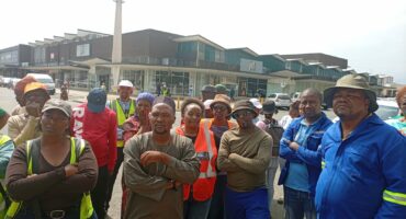 Some of the upset local businesspeople who picketed at the municipality.