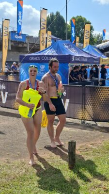 Tuness le Grange (first Midmar) and Ijay van der Walt (third Midmar) also enjoyed being part of this huge swim.
