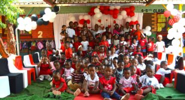 During the celebration at Tshwaraganang Pre School in Khutsong