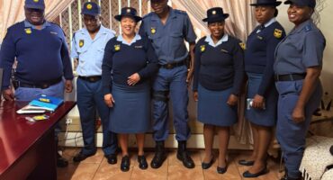 The Fochville station commander, Lieutenant-Colonel Levy Molepo, together with station management, greeted the newly promoted members.
