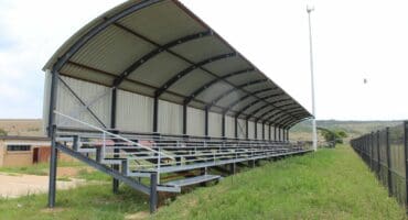 The completed but abandoned pavilion left behind by the contractor.