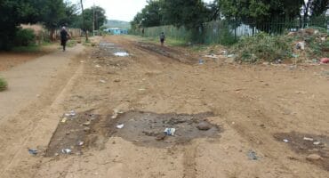 The terrible state of Patrys Street next to Greenspark Primary School.